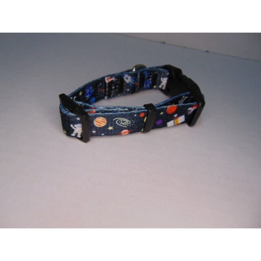 Pensee Pets Dog/Puppy Collar - Space/Astronauts Size Small/Medium - Adjustable